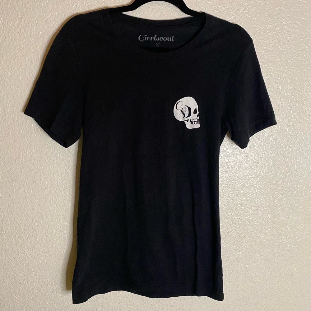 Girrlscout Skull T shirt Tee Black Small